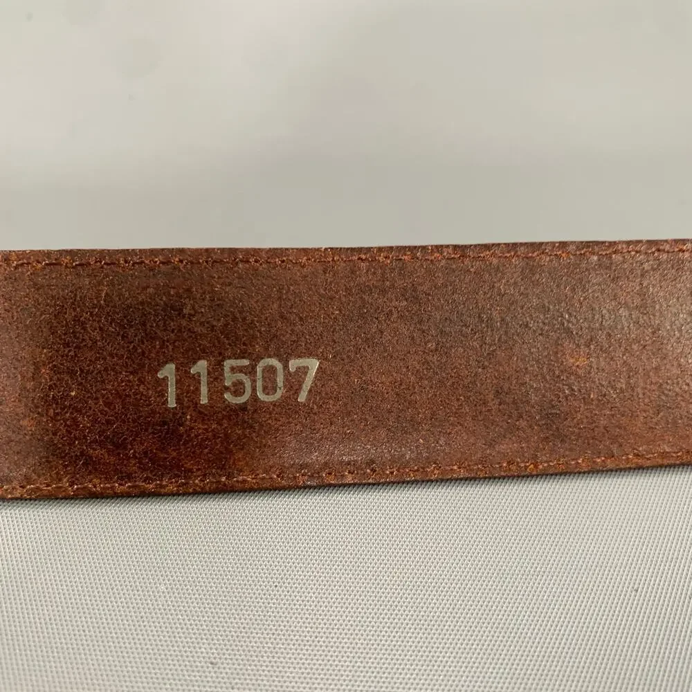 ONYX Size 38 Brown Studded Leather Belt
